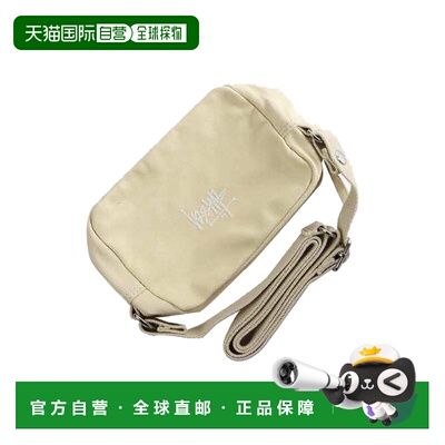 美国直邮 Stussy 男女同款 拉链开合可调节肩带 棉质 单肩斜挎包