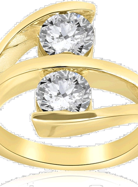 自营 pompeii32 克拉钻石强化两颗宝石 Forever Us 订婚戒指 14k