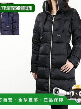 日本直邮HERNO 缎面羽绒服A字版型无帽防水罗缎饰带中长款女士PI0