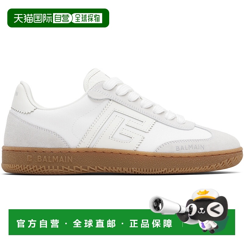 香港直邮Balmain 巴尔曼 女士 白色 Leather & Canvas Swan 运动