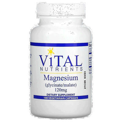 香港直发Vital Nutrients补镁素食胶囊甘氨酸120mg100粒补充剂