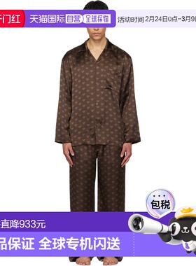 1h可退 香港直邮SKIMS 男士 棕色 Sateen Sleep 睡衣套装 STSET10