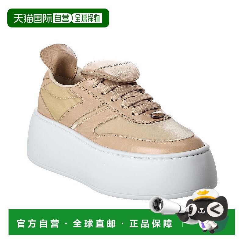 自营Giuseppe Zanotti Alma Leather Platform Sneaker - beige