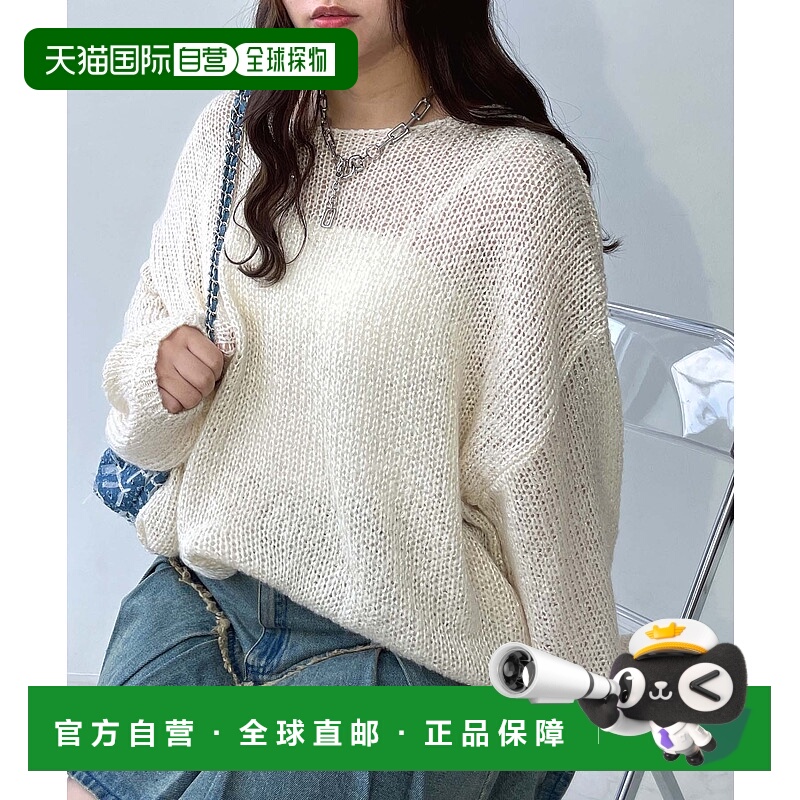 1h可退 日本直邮AS KNOW AS plus 女士摩海尔触感透明针织衫 轻盈