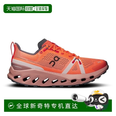 欧洲直邮On昂跑Cloudsurfer女士焰红色/尘粉色再生聚酯缓震越野跑