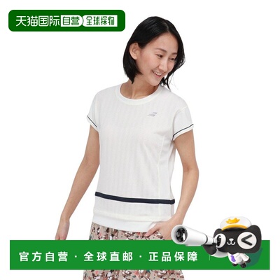 日本直邮BABOLAT 女士网球服 PLAY 短袖T恤 BWG6327-WH 白色速干