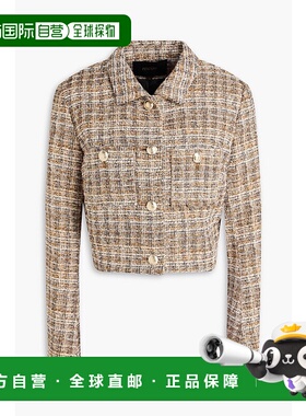 1h可退 香港直邮潮奢 Maje 女士 短款花呢夹克 MFPVE00626G005MAR