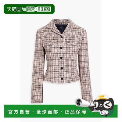 1h可退 香港直邮潮奢 THEORY 希尔瑞 女士 棉混纺花呢夹克 P01041
