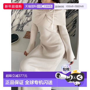 1h可退 日本直邮MERCURYDUO 女装 蕾丝拼接设计感 off肩针织连衣