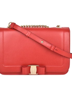 香港直邮Ferragamo菲拉格慕女士斜挎包小型通勤红色21-G878CALF