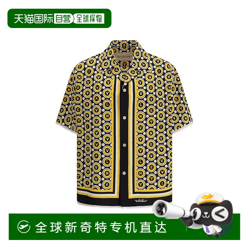 自营 Valentino Bulles Royales保龄球男子衬衫-黄色 【美国奥莱