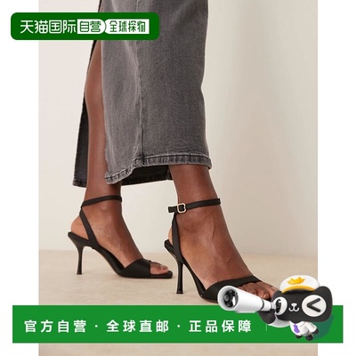 1h可退 香港直邮ASOS 女士 Hollow barely there 设计宽版高跟凉(