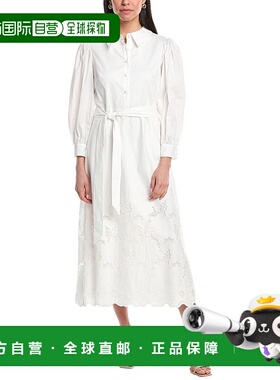 自营 Mikael Aghal Midi连衣裙-白色 美国奥莱直发新款服饰