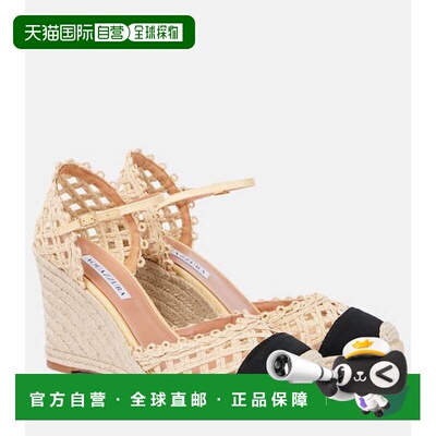 1h可退 香港直邮潮奢 AQUAZZURA 女士 Sunburst 100 麻底坡跟鞋