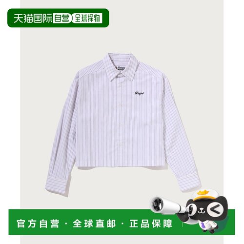 1h可退 日本直邮A BATHING APE 女装 条纹衬衫 左胸BAPE刺绣 1M80