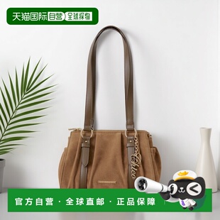 1h可退 日本直邮Chico 女装 仿皮波士顿包 立体褶皱设计搭扣手提