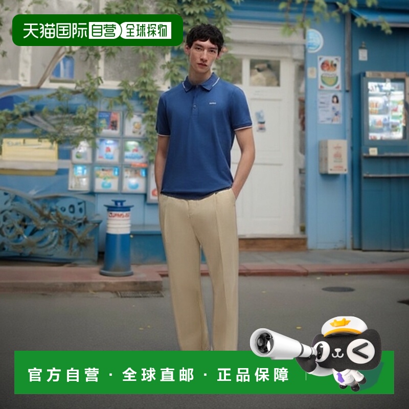 自营 hugo bossStretch-cotton slim-fit polo shirt with printe