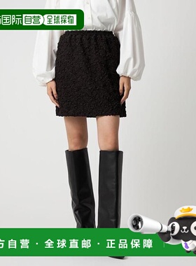 1h可退 日本直邮EMMEL REFINES EM フクレ提花迷你裙针织羊毛麂皮