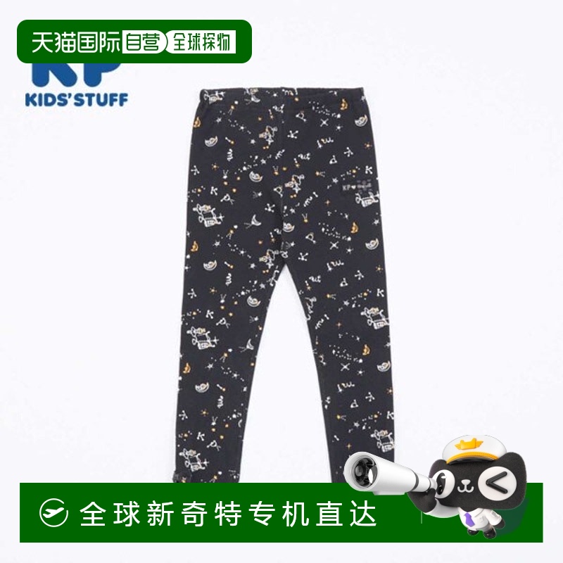 1h可退 日本直邮KP儿童全棉弹力印花打底裤女童款可爱设计 214311