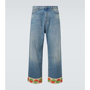 饰边阔腿牛仔裤 Valentino 提花装 男士 000276 华伦天奴