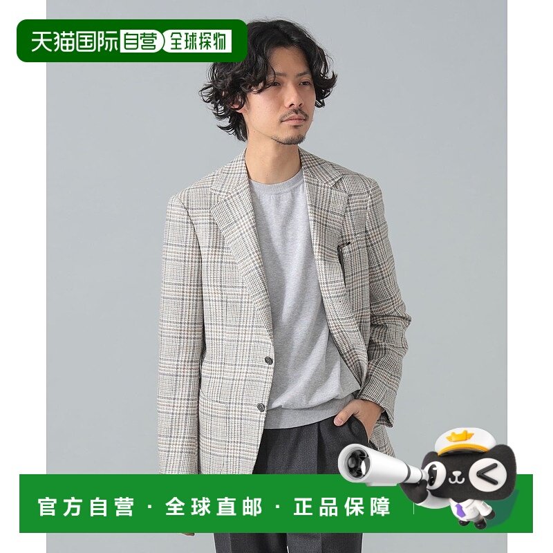 1h可退 日本直邮BEAMS F 男士格纹西装外套 21160700264亚麻
