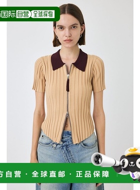 日本直邮MOUSSY 拉链针织长袖衬衫 [MO1164EW036662] 橙色半袖