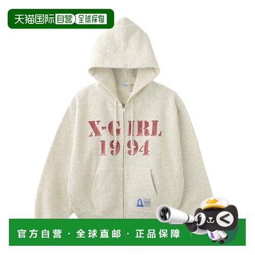 日本直邮X-girl x Champion REVERSE WEAVE R STENCIL LOGO连帽拉