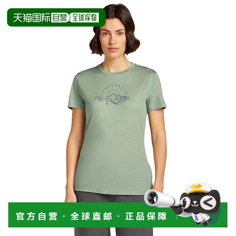 香港直邮ICEBREAKER 美利奴150科技轻量晨曦之巅短袖T恤 女士