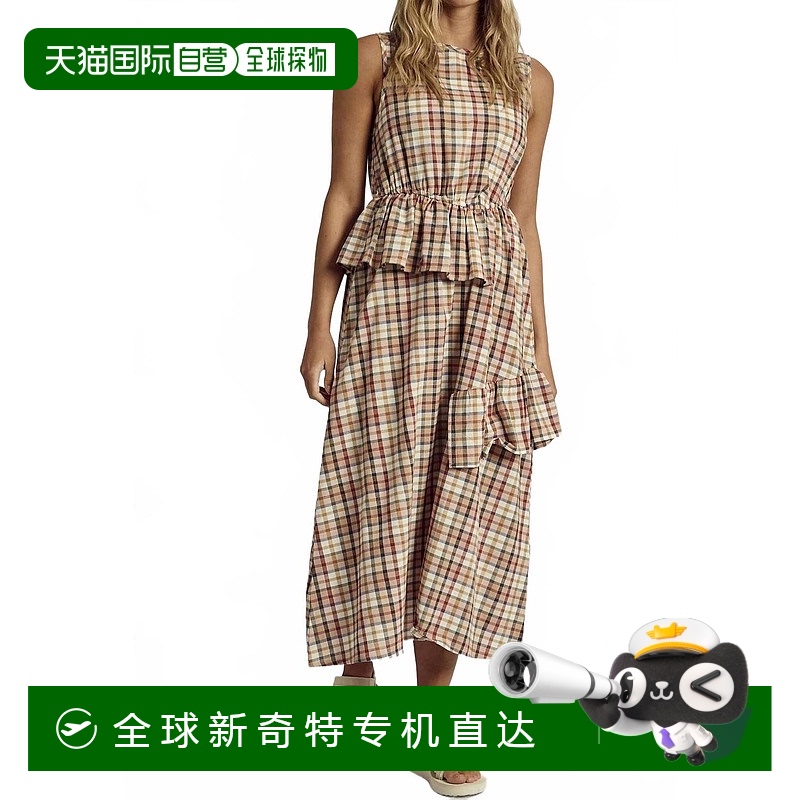 自营 native youthRuffilo Midi棕色连衣裙 【美国奥莱】直发