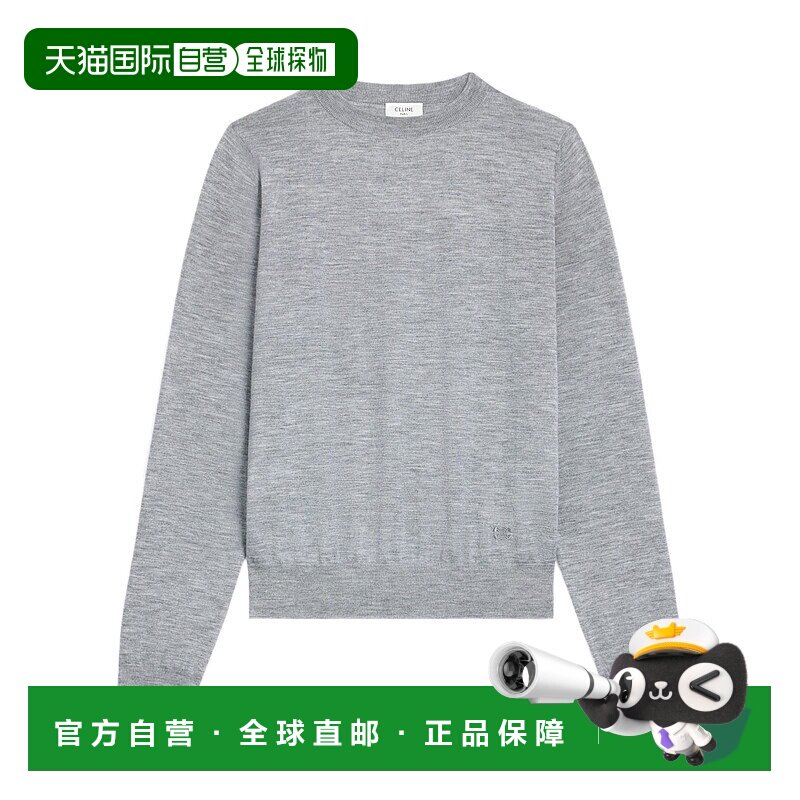 香港直邮CELINE 女士针织衫 RY0NZ0V4309GG AW2025 灰色 薄羊绒圆