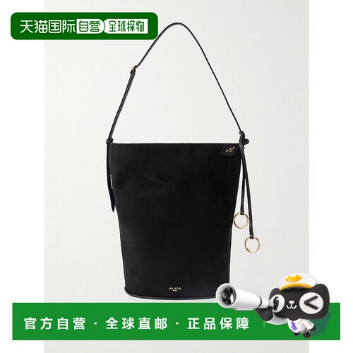 1h可退 香港直邮alaia 女士 皮革饰边绒面革手提包 AA1L6005CA577