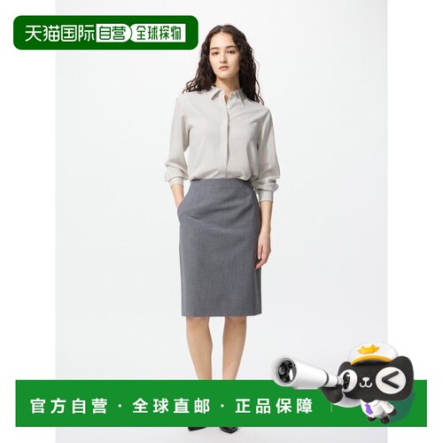 日本直邮UNIQLO优衣库 纯色直筒中长款休闲长裙 女款半身裙包臀裙