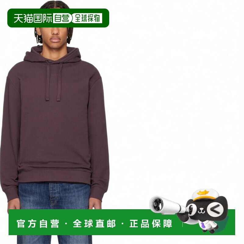 香港直邮Hugo 雨果 男士 酒红色连帽衫 50486478 brown棕色 舒适