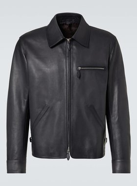 Berluti 伯尔鲁帝 男士 1 Jour 铜绿色皮革套头上衣 004119