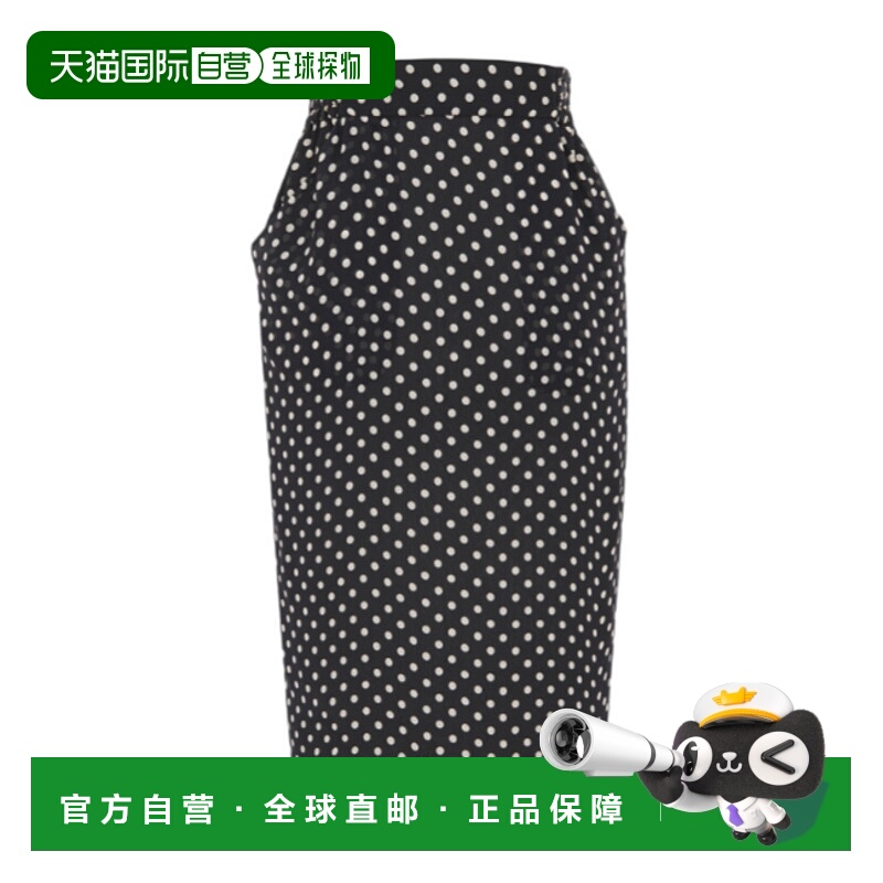 香港直邮Saint Laurent 圆点铅笔半身裙包臀裙 777267Y3I72