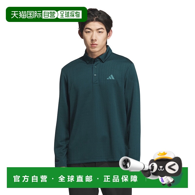 日本直邮adidas 男士高尔夫长袖字母印花 polo 衫 [JVV03-JN1233]