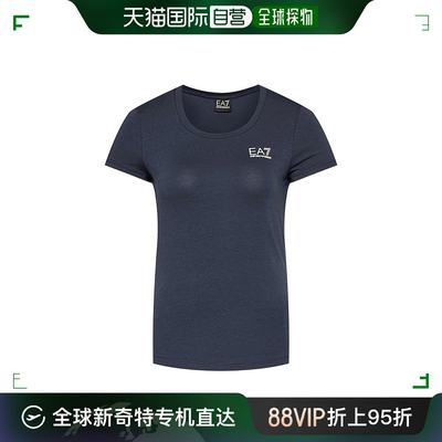 香港直邮EMPORIO ARMANI 女士海军蓝色棉质T恤 3HTT03-TJ28Z-1554