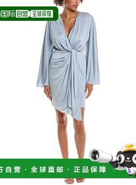 自营 Halston Kiko 鸡尾酒礼服 - 蓝色 美国奥莱直发连衣裙