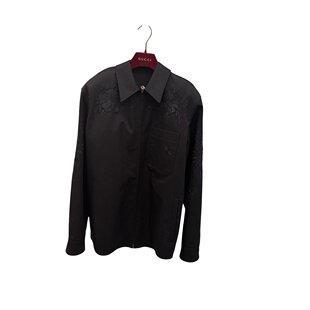 833523ZAQH54440 衬衫 AW2025 黑色 夹克 GUCCI 长袖 男士