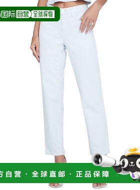 自营L'AGENCE Mateo中腰露骨蓝霜直筒牛仔裤-蓝色 美国奥莱直发