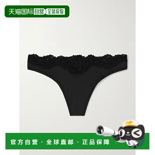 SKIMS 女士 Fits Everybody Dipped - Onyx 蕾丝丁字裤 P性感