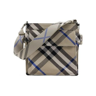 BURBERRY 男士斜挎包 80950121 AW2024 灰色 Trench小号斜挎包