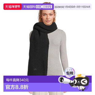 1h可退 香港直邮Ugg 女士 fluff 圆齿边围巾 black黑色 舒适时尚