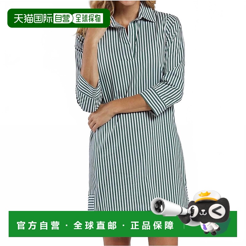 自营jude connallyFinley Mini Dress In Cotton Eden Green Stri