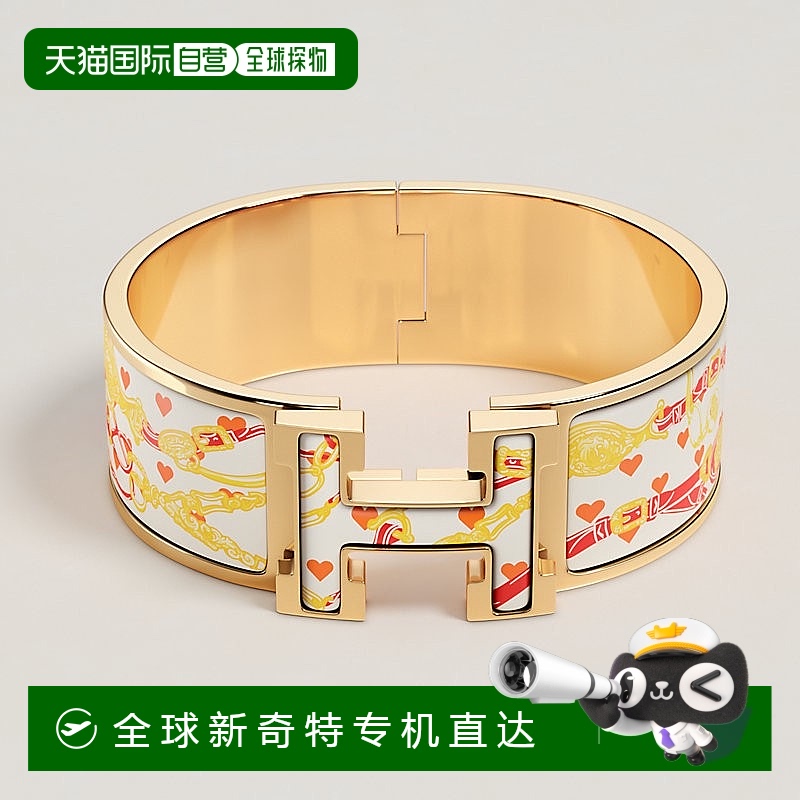 1h可退 欧洲直邮Hermes/爱马仕 女士旗瓣色珐琅Gala Love 的 Clic