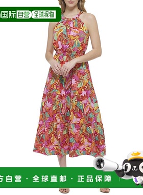 自营 Kensie 中长连衣裙 - 红色多色 美国奥莱直发