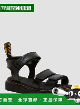自营欧洲直邮DrMartens马丁大夫 Klaire男女通用黑色皮革绑带凉鞋