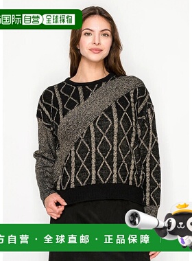 自营yal new york金色Lurex细节黑色毛衣-金色 美国奥莱直发