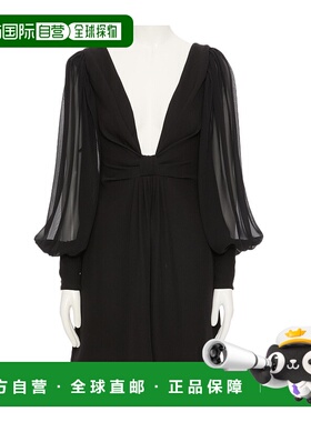 香港直邮VALENTINO 女士连衣裙 BVAG401MMK92 AW2025 黑色 长袖连