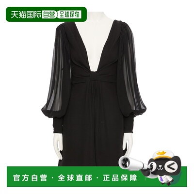 香港直邮VALENTINO 女士连衣裙 BVAG401MMK92 AW2025 黑色 长袖连